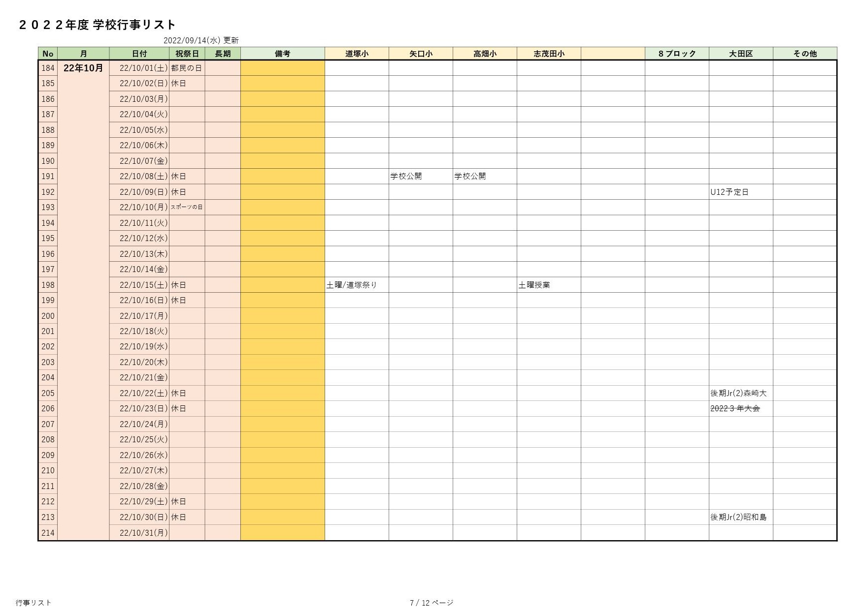 学校行事