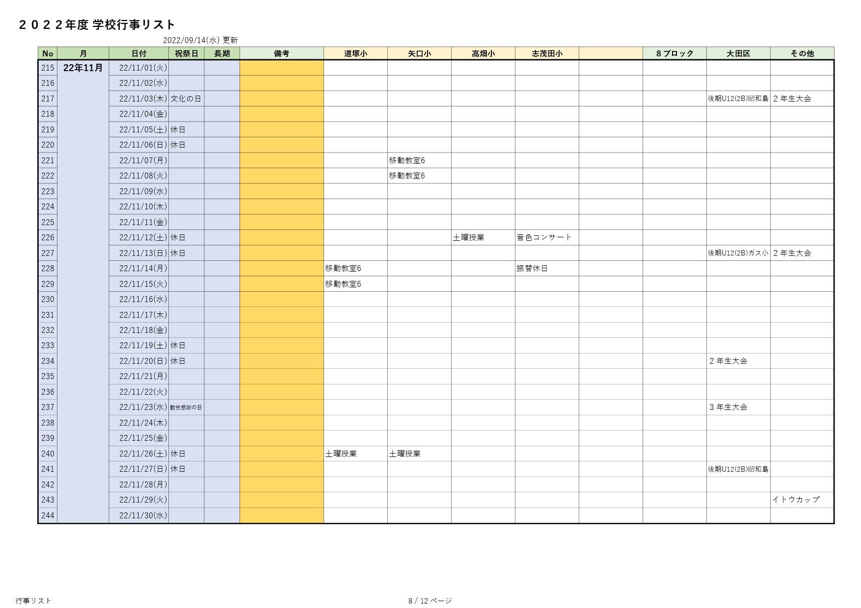 学校行事