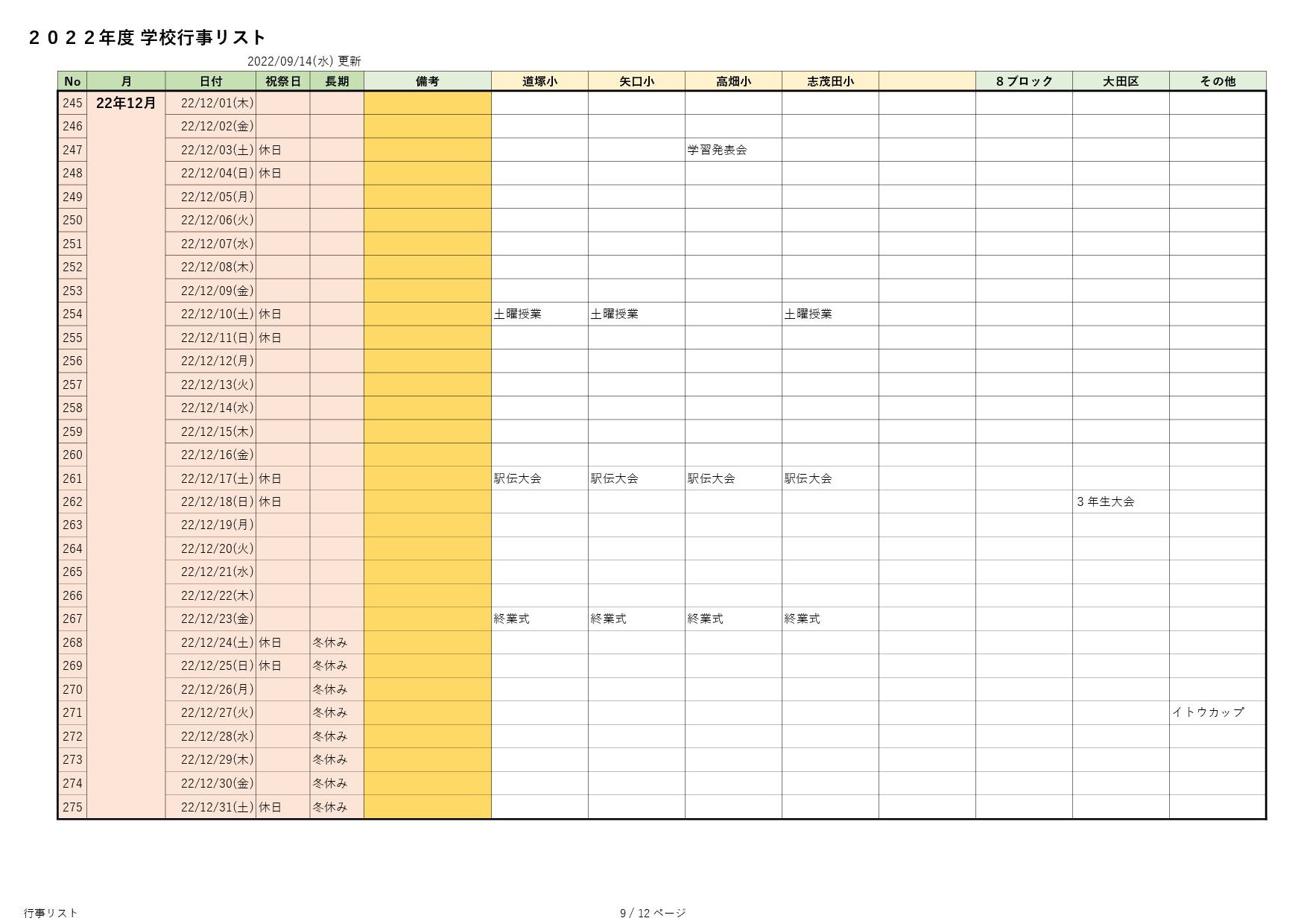 学校行事